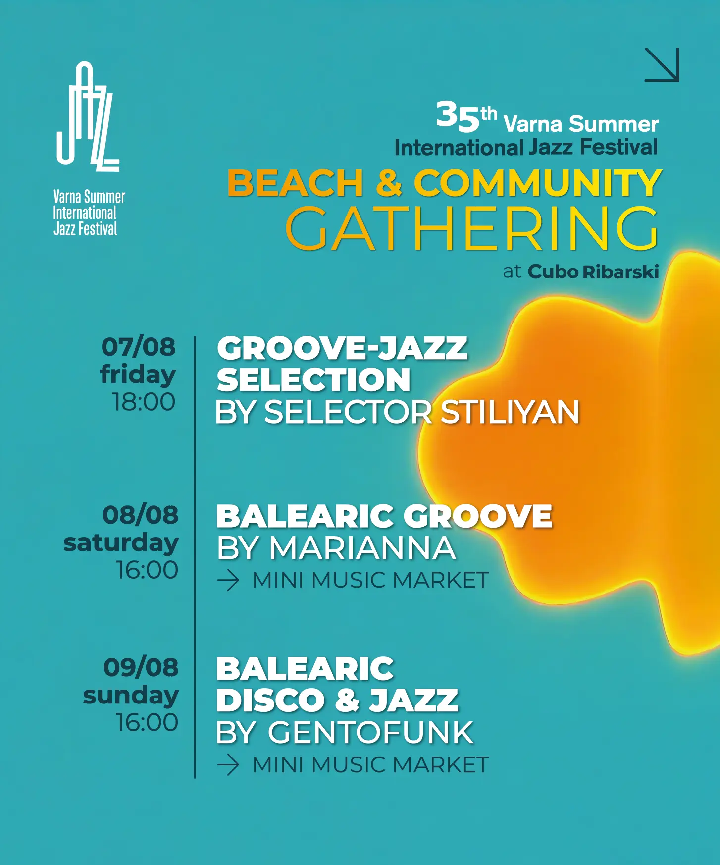 Poster for the Beach & Community Gathering at Cubo Ribarski