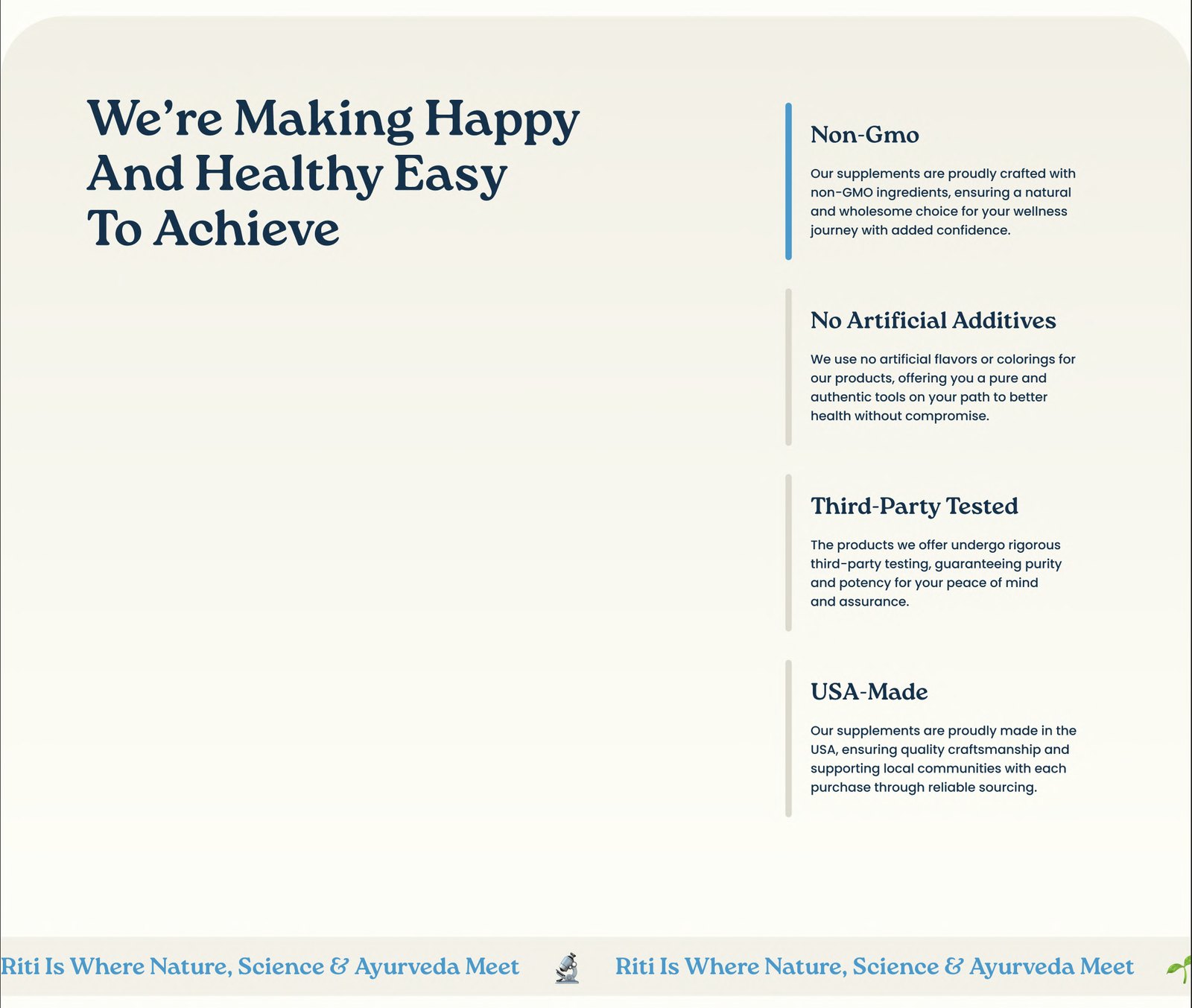 Redesigned Riti assurance pattern reused across pages