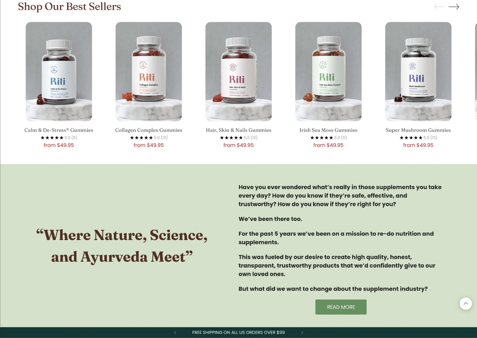 Original Riti best-sellers carousel