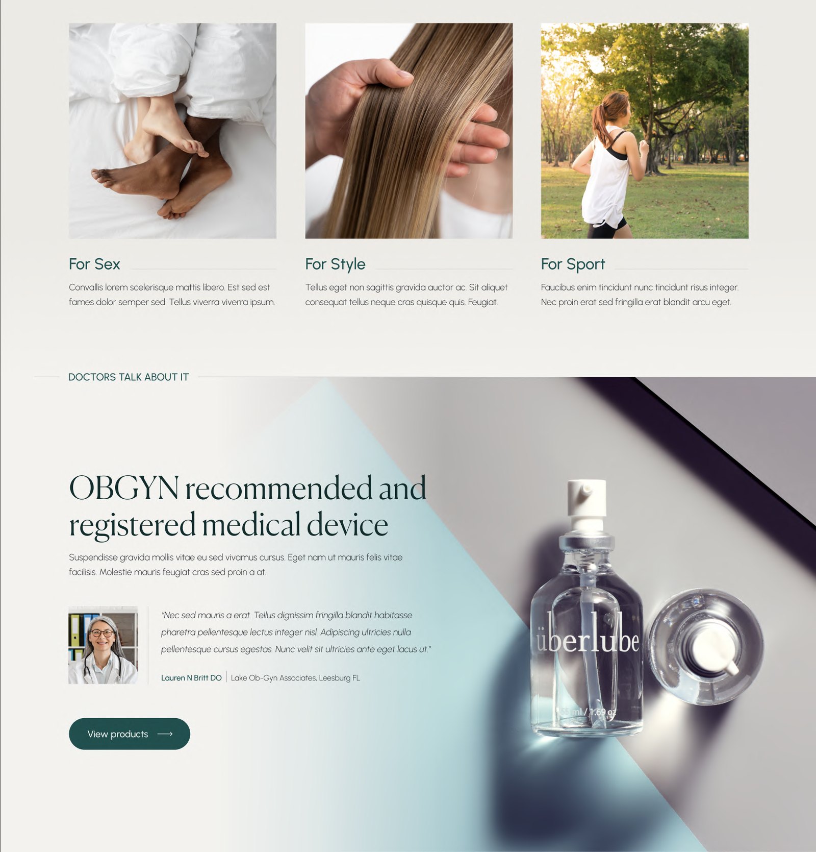 Überlube press logo band and testimonial section